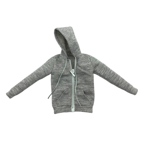 Mini con Capucha Mangas Largas Bolsillo Frontal Hooddies Casual para Muñecas Marionetas Títeres Mujeres 1/6 gris Sunnimix Ropa de figuras de acción