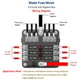 thumbnail image 4 of Graflsoa Black 1-in-6-Out Fuse Box with LED Indicator, PC Cover & PBT Base, 32V DC, 30A Max per Circuit, Includes Multiple Fuses and Accessories, 4 of 6