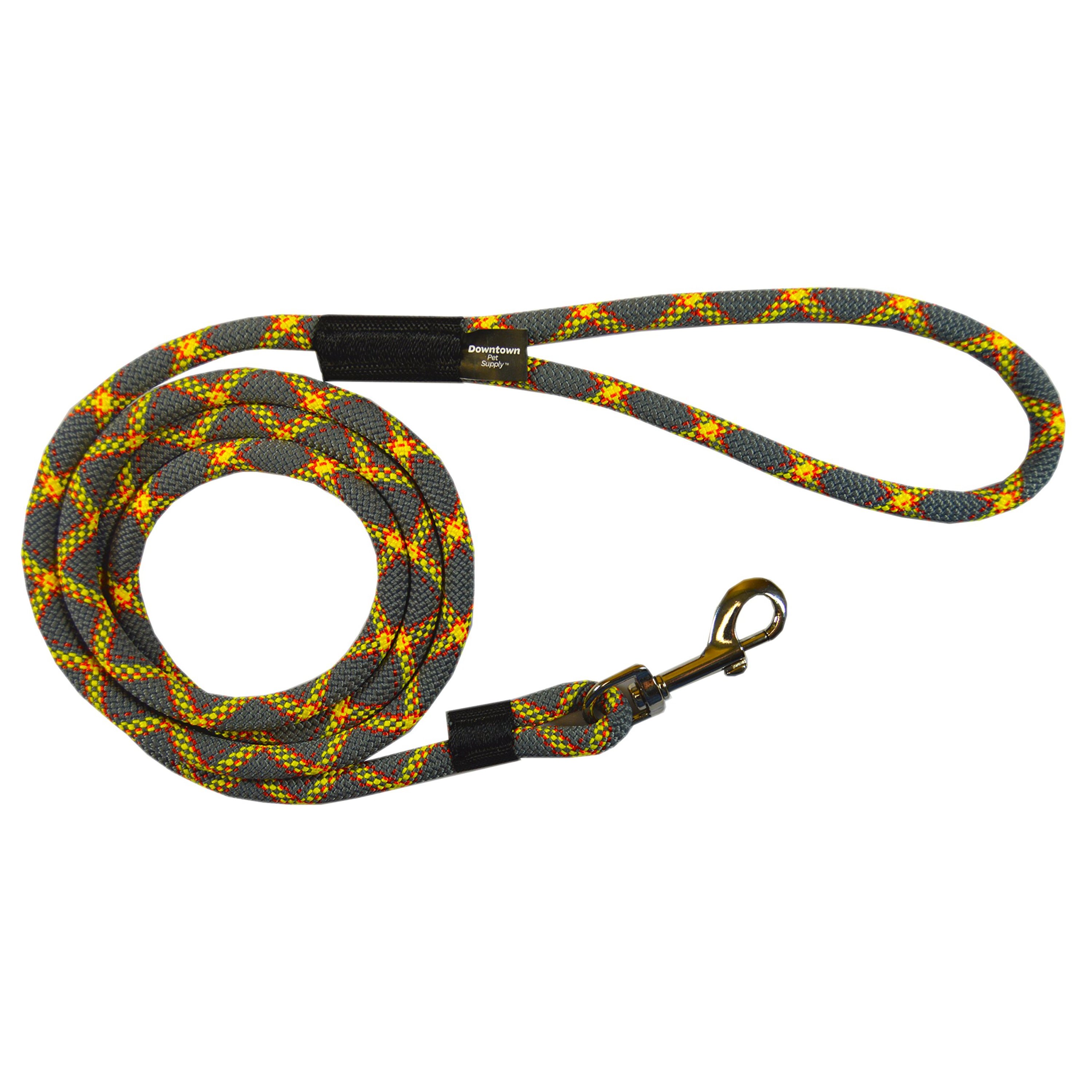 Downtown Pet Supply Rope Dog Leash, HeavyDuty Rope Leashes for Dogs, Gray, 6'