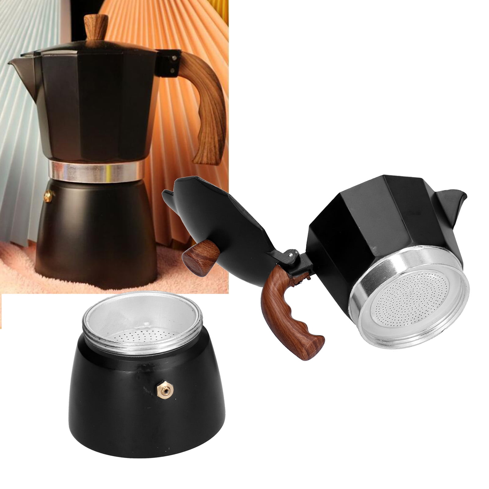  Stovetop Espresso Maker, Espresso Cup Moka Pot Italian Coffee  Maker, Manual Cuban Coffee Percolator Machine Italian Espresso Greca Coffee  Maker for Cappuccino or Latte (300ML): Home & Kitchen