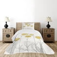 thumbnail image 4 of Ambesonne Yellow Flower Quilted Bedspread Set 2 Pcs, Hand Drawn Botany, Twin Size, Pale Yellow Black, 4 of 5
