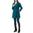 thumbnail image 3 of Allegra K Women's Double Breasted Lapel Raglan Long Sleeve Mid Length Overcoat, 3 of 8