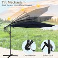 thumbnail image 3 of Spaco 10 Feet Patio Offset Umbrella with 112 Solar-Powered LED Lights-Beige-Navy, Patio Offset Umbrella with Easy Tilt Adjustment, Outdoor Cantilever Hanging Umbrella, 3 of 7