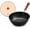 10.24 " wok, variant on Carbon Steel Mini Wok, Flat Bottom Small Stir Fry Pan for Servings, Uncoated Textured Wok for Gas, Electric, Ceramic & Induction Stoves, with Lid & Spatula