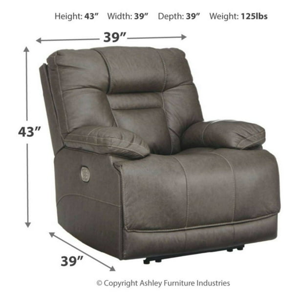 Ashley Furniture Wurstrow Leather Power Recliner in Umber Walmart Business Supplies