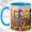 Blue, variant on Decorative Duck Coffee Mug, Colorful Waterfowl Mug, Ceramic 11 oz