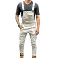 thumbnail image 3 of DuAnyozu Mens Denim Bib Overalls Jumpsuits Moto Biker Jeans, 3 of 4