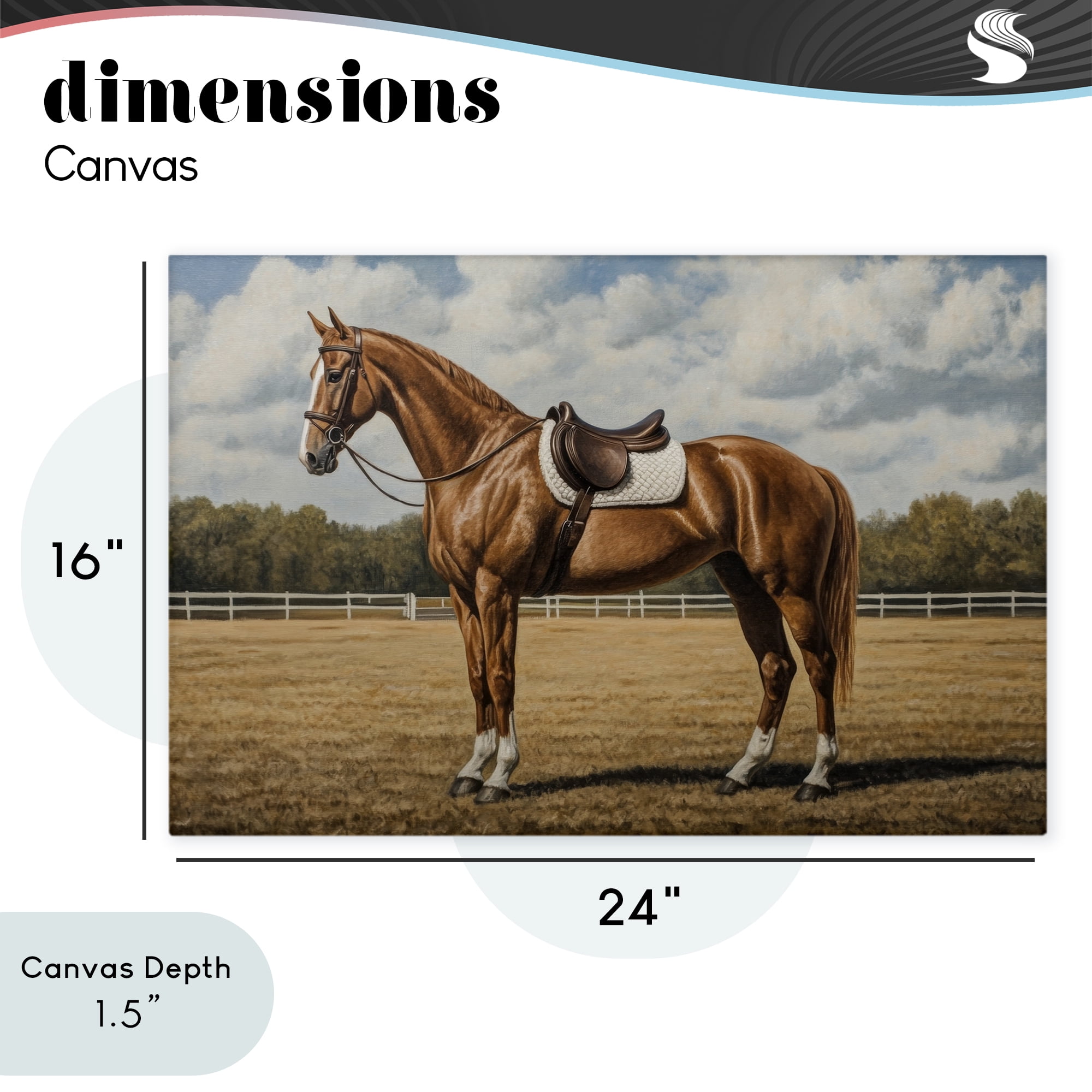Stupell Industries Saddled Up Chestnut Horse Canvas Wall Art, design by Petal Prints Design