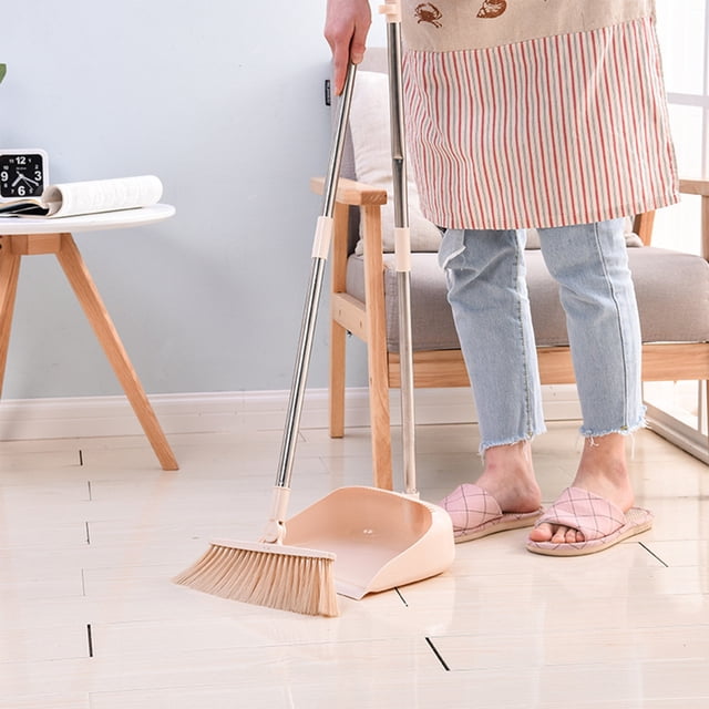 Juego de Recogedor y Escoba para el Hogar - Kit de Limpieza de Suelos con Cepillo, Beige MNFD