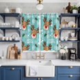 thumbnail image 2 of Christmas Blue Kitchen Curtains Window Panels, Xmas Cute Elk Winter Leaves Cartoon Snowflake Insulated Window Treatment Curtain, Grommet Curtains for Bedroom/Living Room/Bathroom, 2 Piece 52"Wx84"L, 2 of 8