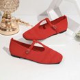 thumbnail image 5 of Willtoo Mary Jane Shoes Women Square Toe Knit Breathable T-Strap Buckle Slip On Walking Shoes Lightweight Comfort Casual Ballet Flats, 5 of 6