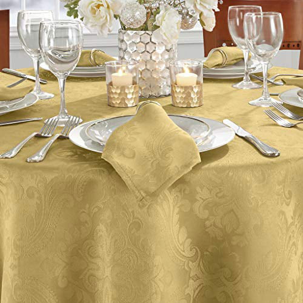 Elrene 60 in. W x 84 in. L OvaL Beige Elegance Plaid Damask Fabric  Tablecloth 21045BGE - The Home Depot