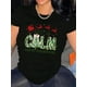 thumbnail image 1 of Camisetas de manga corta para mujer, cuello redondo, estampado floral, ajuste holgado, para verano, otoño 2025Creative Christmas-Themed Sleigh Pattern Print Women'S Trendy Round Neck Short Sleeve, S, 1 of 7