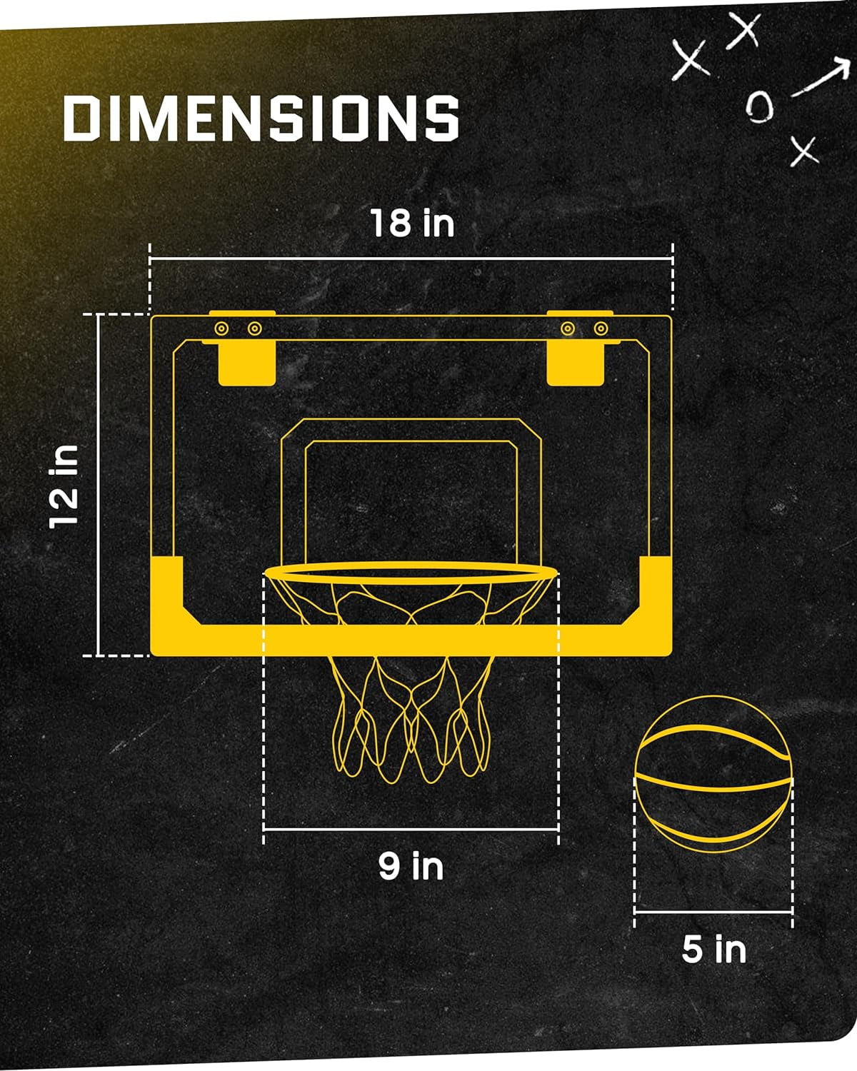 Pro Mini Indoor Basketball Hoop - Over The Door – Portable - Great For Home, Dorms, Offices, and Gifts