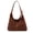 reddish brown, variant on Velvet Hobo Bag for Women & Girls, Lightweight Underarm Shoulder Bag with Metal Buckle & Tag Design, Retro Casual Purse for Daily Work Commute (14.57" x 9.84" x 4.33", 0.71 lb)