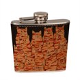 thumbnail image 1 of KuzmarK 6 oz. Leather Pocket Hip Liquor Flask - Earth Tones Camo Camouflage Kitties Abstract Cat Art by Denise Every, 1 of 1