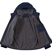 Xfvqtps Men and Women Snowboard Jacket Ski Coat Hooded Plush Lined Adjustable Drawstring Zippered Pockets Warm Waterproof Windproof Mountain Coat Navy