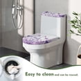 thumbnail image 4 of HELLHERO Purple Butterflies and Flowers Toilet Seat Cover Replacement for Fits All Toilet Shapes Polyester Stretch Stretch Fit Non-Slip Elastic Bottom Washable and Reusable Durable, 4 of 7