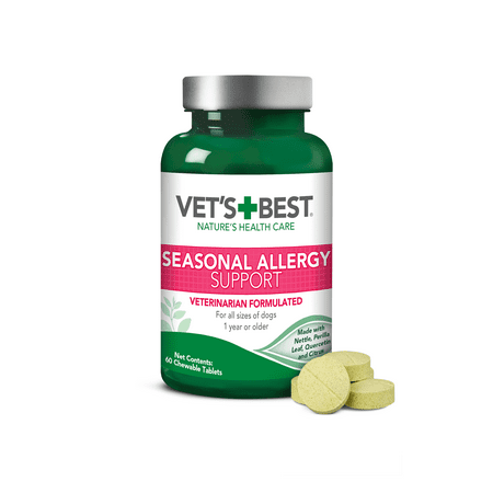 Vet’s Best Seasonal Allergy Relief | Dog Allergy Supplement | Relief from Dry or Itchy Skin | 60 Chewable (Best Dogs For Allergic Owners)