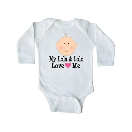

Inktastic My Lola and Lolo Love Me Gift Baby Girl Long Sleeve Bodysuit