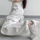 thumbnail image 4 of Pantalones cargo rosas de moda coreana Rimocy para mujer, pantalones deportivos holgados con cintura elástica de color sólido, pantalones casuales sueltos de pierna ancha para mujer, 4 of 5