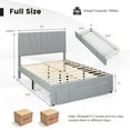 thumbnail image 2 of Gymax Full Upholstered Bed Frame Platform Bed with Drawer & Adjustable Headboard Grey, 2 of 10