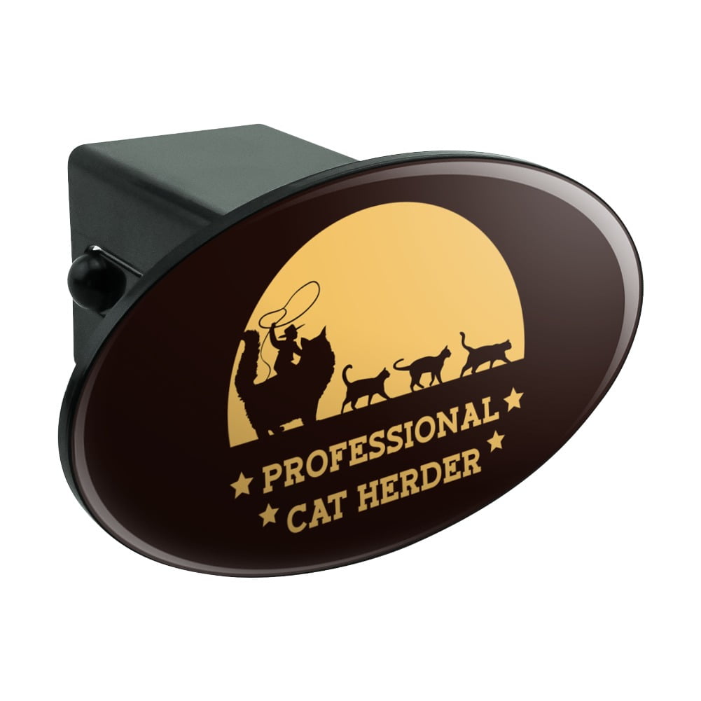 Professional Cat Herder Funny Oval Tow Trailer Hitch Cover Plug Insert