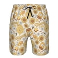 thumbnail image 3 of Disketp Men's Swim Trunks Hawaiian Breathable Surf Beach Swimsuits Mesh Lining Beach Shorts with Pockets-Honey Honeycomb, 3 of 7