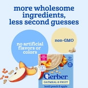 Gerber Toddler Food Cereal, Probiotic Oatmeal Cereal, Lentil Peach & Apple, 8 oz