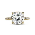 thumbnail image 2 of AFFY Hidden Halo Solitaire Engagement Ring for Women, 3.50 Carat (ctw) Cushion and Round Cut Lab Grown Diamond Ring In 10K Solid Yellow Gold F-G, VS-SI Quality Ring Size-4.5, 2 of 7