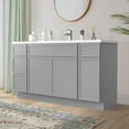 thumbnail image 3 of Vanity Art 60" Freestanding Bathroom Vanity Cabinet without Top in Gray, 3 of 6