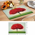 thumbnail image 6 of Red Tree Placemats Set of 12 Green Grass Gradient Sky Watercolor Place Mats Indoor Wipeable Table Mats Washable Cloth Dining Table Placemats for Kitchen Holiday Party Home Decor 13x19 Inch, 6 of 9