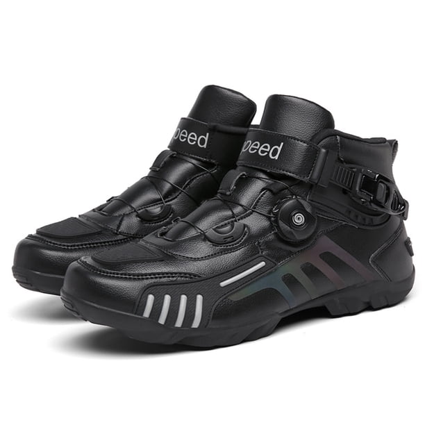 Botas de moto y zapatos de moto para todas las estaciones para hombre y mujer.,Plata negra,39