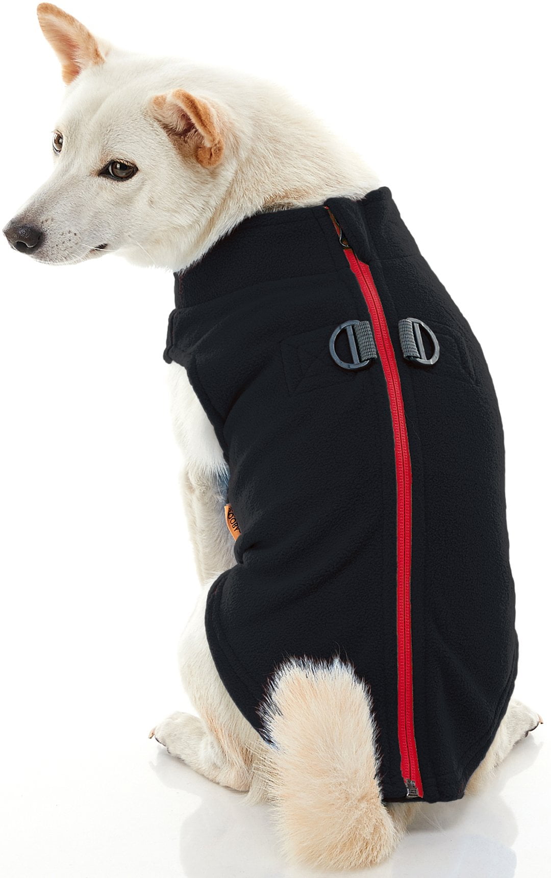 Gooby Zip Up Fleece Dog Vest Black Medium