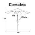 thumbnail image 3 of Ainfox LLC Ainfox 10ft Patio Umbrella with Lights Outdoor Solar Umbrella Red with Base, 3 of 5