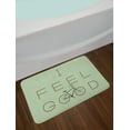 thumbnail image 2 of Saying Bath Mat, Positive Words Typography Design with a Bicycle, Plush Bathroom Decor Mat with Non Slip Backing, 29.5" X 17.5", Green Cocoa, by Ambesonne, 2 of 2