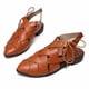 thumbnail image 4 of Sandalias romanas de tacón bajo con parte posterior tejida de cuero con cordones laterales huecos informales para mujer Wmkox8yii nm827, 4 of 6