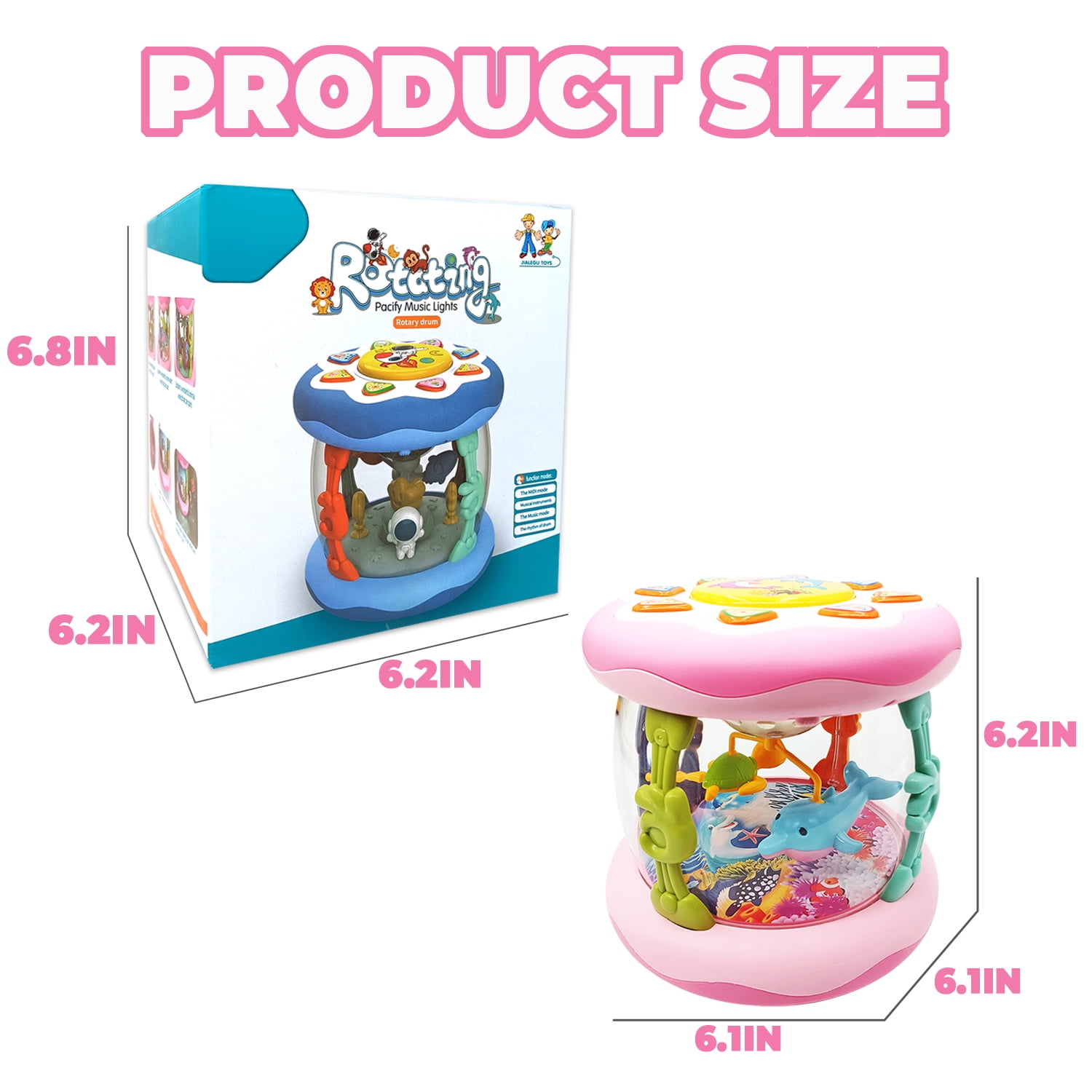 Toys for 1 Year Old Girls - Ocean Rotating Light Up Toy - Crawling Learning Toy for 2 Year Old Toddlers - 6 to 12 Months Baby Birthday Gifts