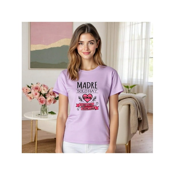 Playera Madre Solo Hay Una y Como La Mia Ninguna – El Regalo Perfecto para la Mejor Mamá del Mundo Color Lila Talla Extra Grande Marca Emil SaEs