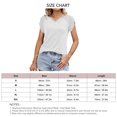 thumbnail image 4 of Camisa de manga corta para mujer, cuello en V, Color puro, camisa de manga fruncida a la moda, Top para fiesta de trabajo diario, 4 of 8