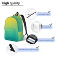 thumbnail image 3 of Disketp Teal To Yellow Gradient print Canvas Backpack Lightweight Travel Daypack Student Rucksack Laptop Backpack-Small, 3 of 5