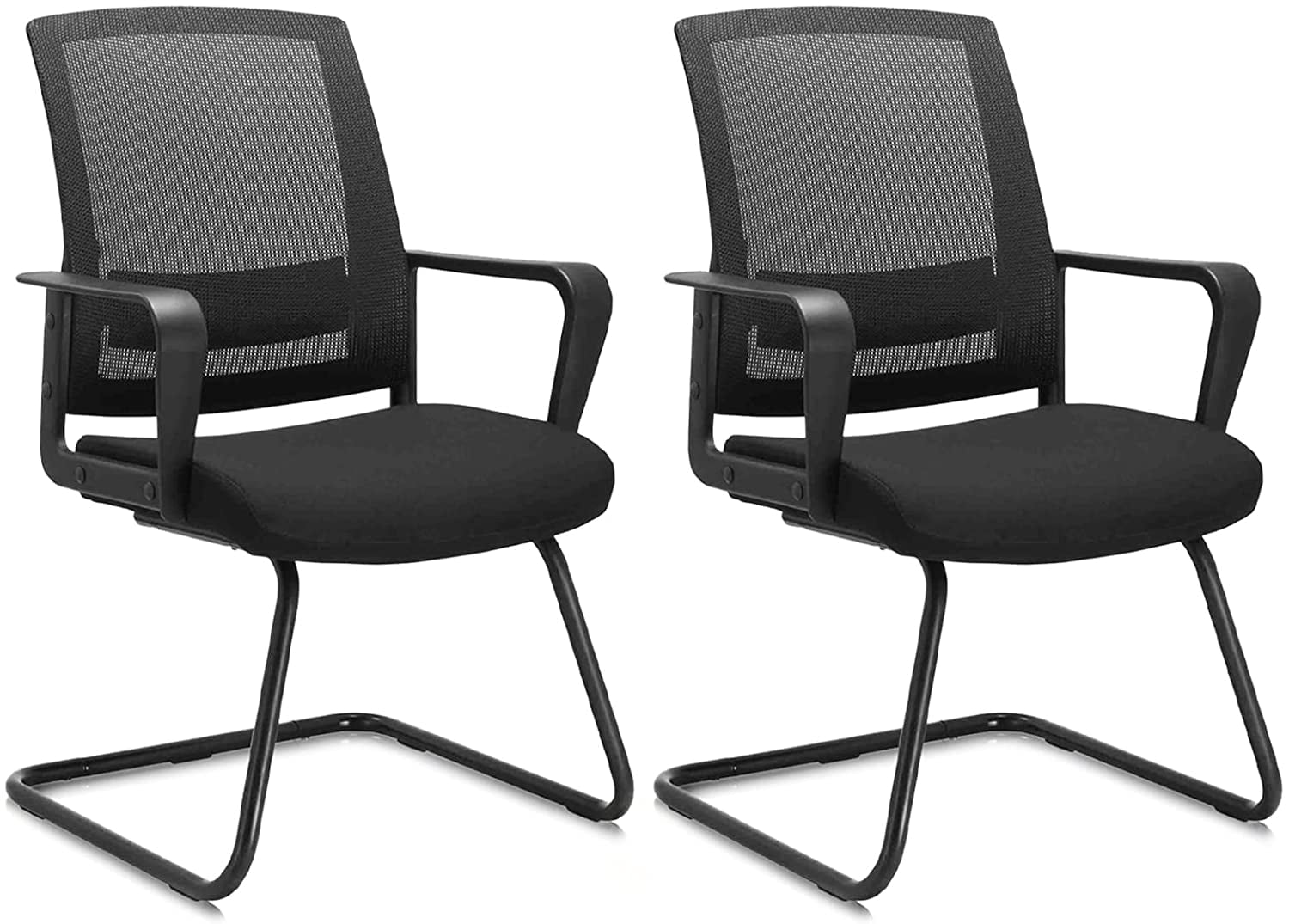 Office Guest Chair with Lumbar Support Mid Back Mesh Space Air Grid