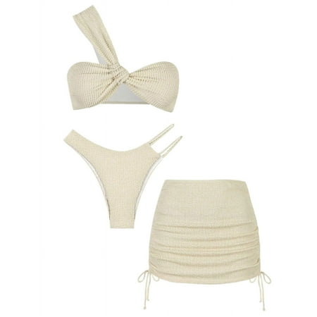 Womens Cutout Sexy One Shoulder Bikini Set With Three Pieces  Bathing Suits Swimsuits For Women