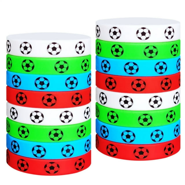 Pulseras de club de fanáticos de fútbol, 16 pulseras de fútbol de silicona, pulseras de fútbol de claridad notable