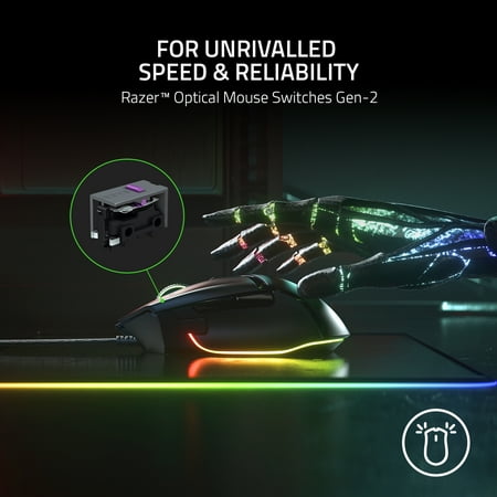 Razer - Basilisk V3 Wired Optical Gaming Mouse with Chroma RBG Lighting - Black
