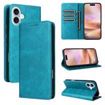 for iPhone 14 Plus Wallet Case with RFID Blocking Credit Card Holder, Magnetic Closure PU Leather Folio Flip Kickstand Shockproof Cover Women Men for iPhone 14 Plus,Bluegreen