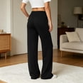 thumbnail image 6 of Gfyviroh Soft Pants for Women High Waist Button Lightweight Athletic Pants Loose Straight Leg Casual Workout Trousers, 6 of 7