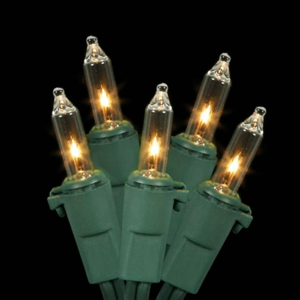 Clear mini 2024 lights green wire