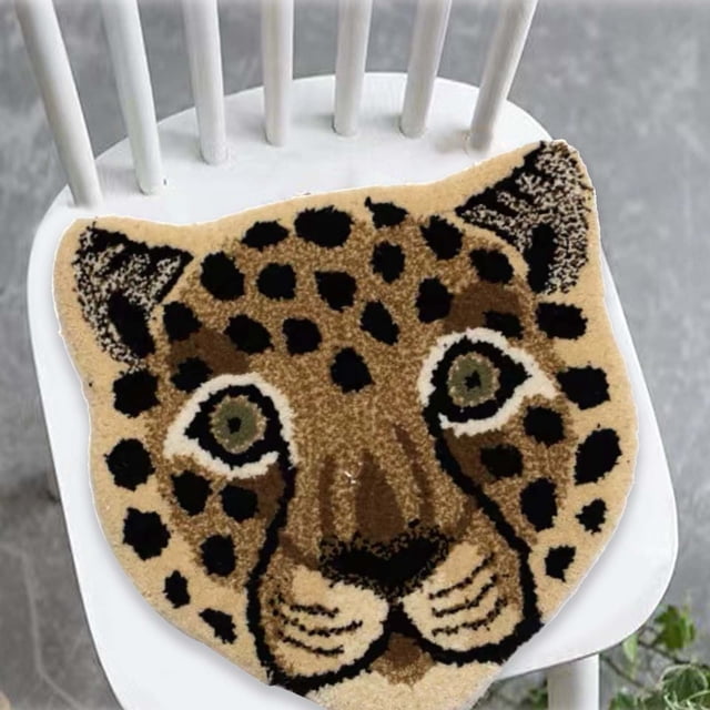 Cartoon Animal Head Shaped Thick Area Rug Playful Foot Mat for Home Living Room Decoration Stylish Kids Room Carpet