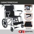 thumbnail image 3 of Silla de Ruedas de Traslado Ligera Plegable con Freno 4x4 negro, 3 of 10